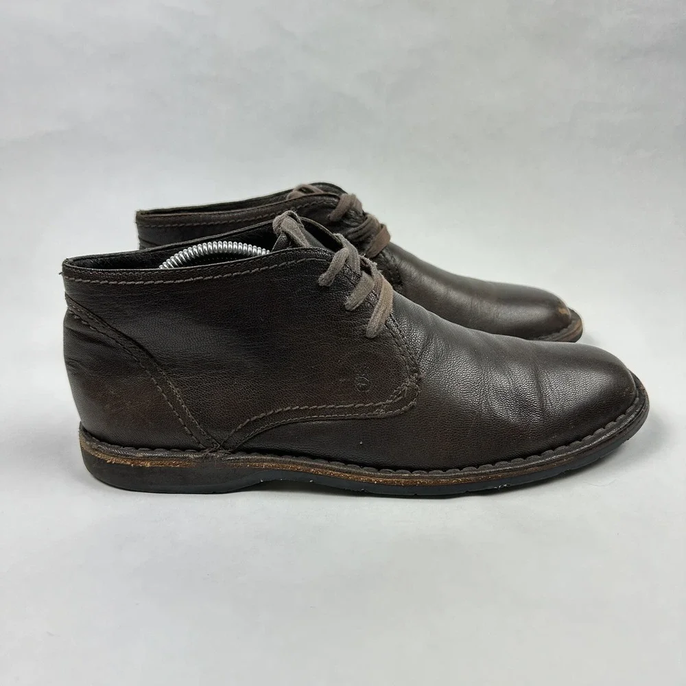 John Varvatos Chukka Boots Mens Brown Leather Lace Up Spain Heritage Rugged